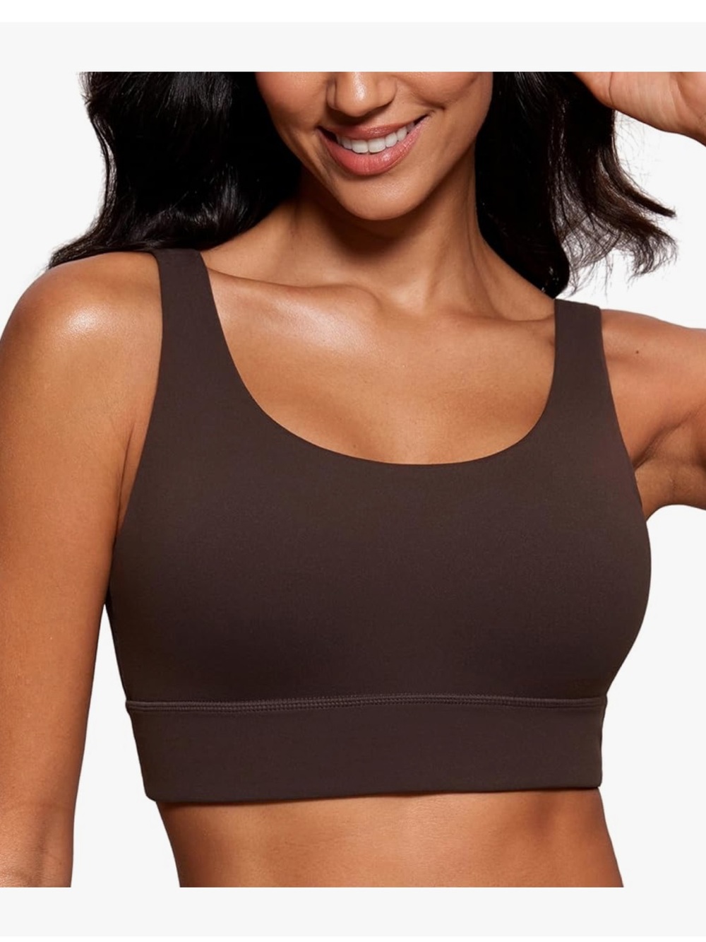 CRZ YOGA Butterluxe U Back Sports Bras - Brown - Size XL